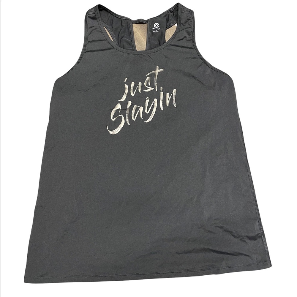 Black workout tank top
